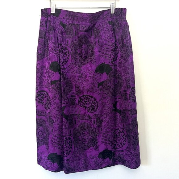 VTG Jones New York Purple Silk Midi Skirt sz 22 Straight Pencil Whimsygoth - Picture 1 of 8